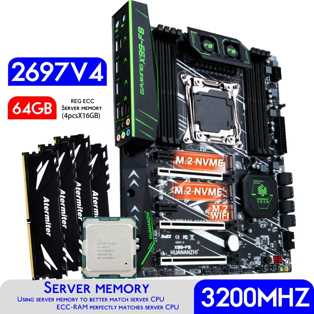 64Gb Ddr4 Ecc Reg 3200Mhz - Xeon e5 HUANANZHI-X99 v4, 64gb,4x16gb,2697 mhz,ddr4,reg,ecc,nvme,3200を搭載したマザーボード